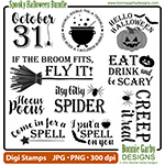 Spooky Halloween Sentiments Digital Stamp Set
